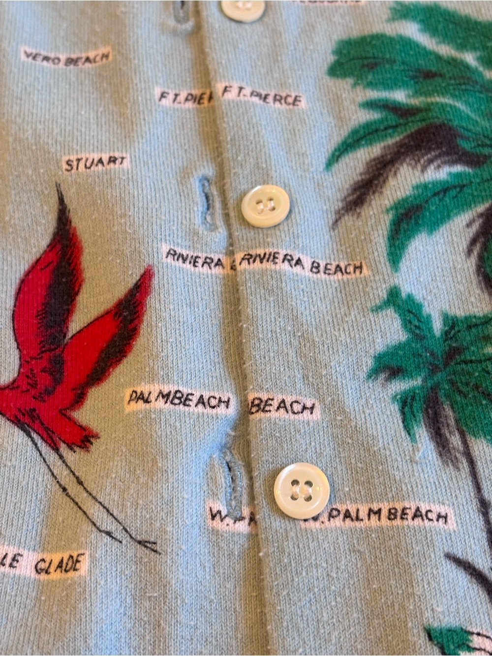 J Crew Retro Florida Travel Map Print Jackie Cardin Sweater, Blue, Medium - Picture 11 of 16